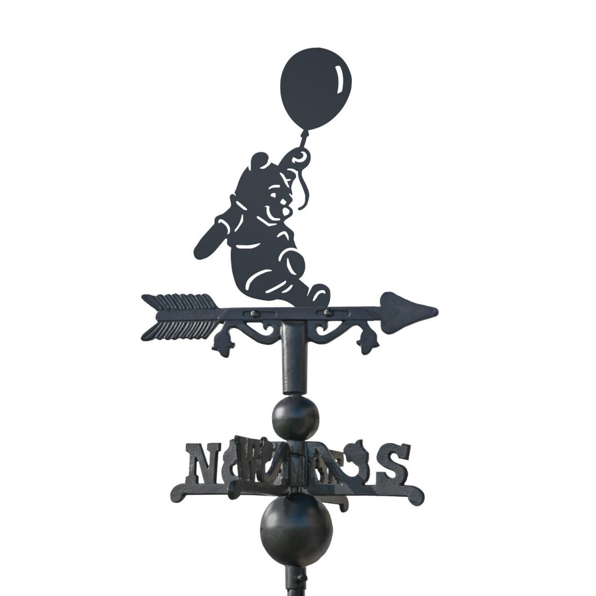 Bear & Balloon Miniature Weathervane on White Background