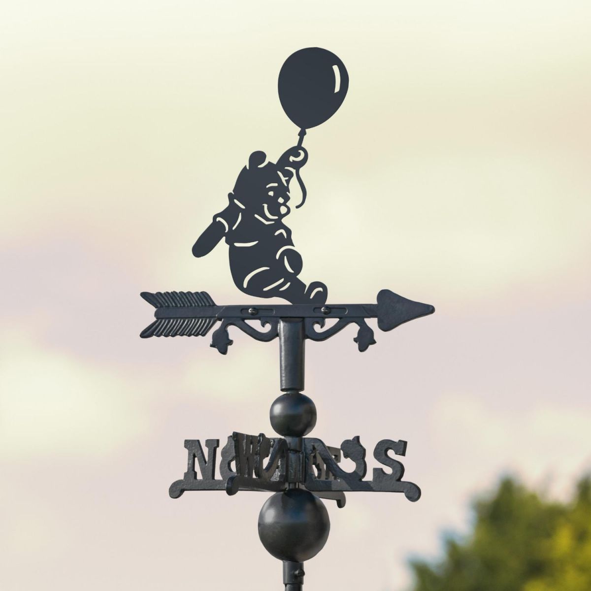 Mini Weathervane with Bear & Balloon Motif 
