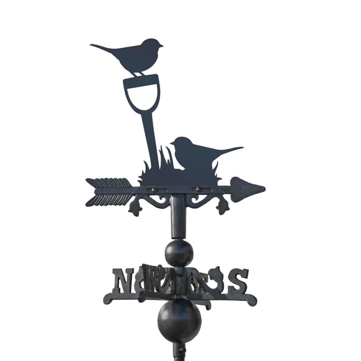 Pair of Robins Miniature Weathervane on White Background