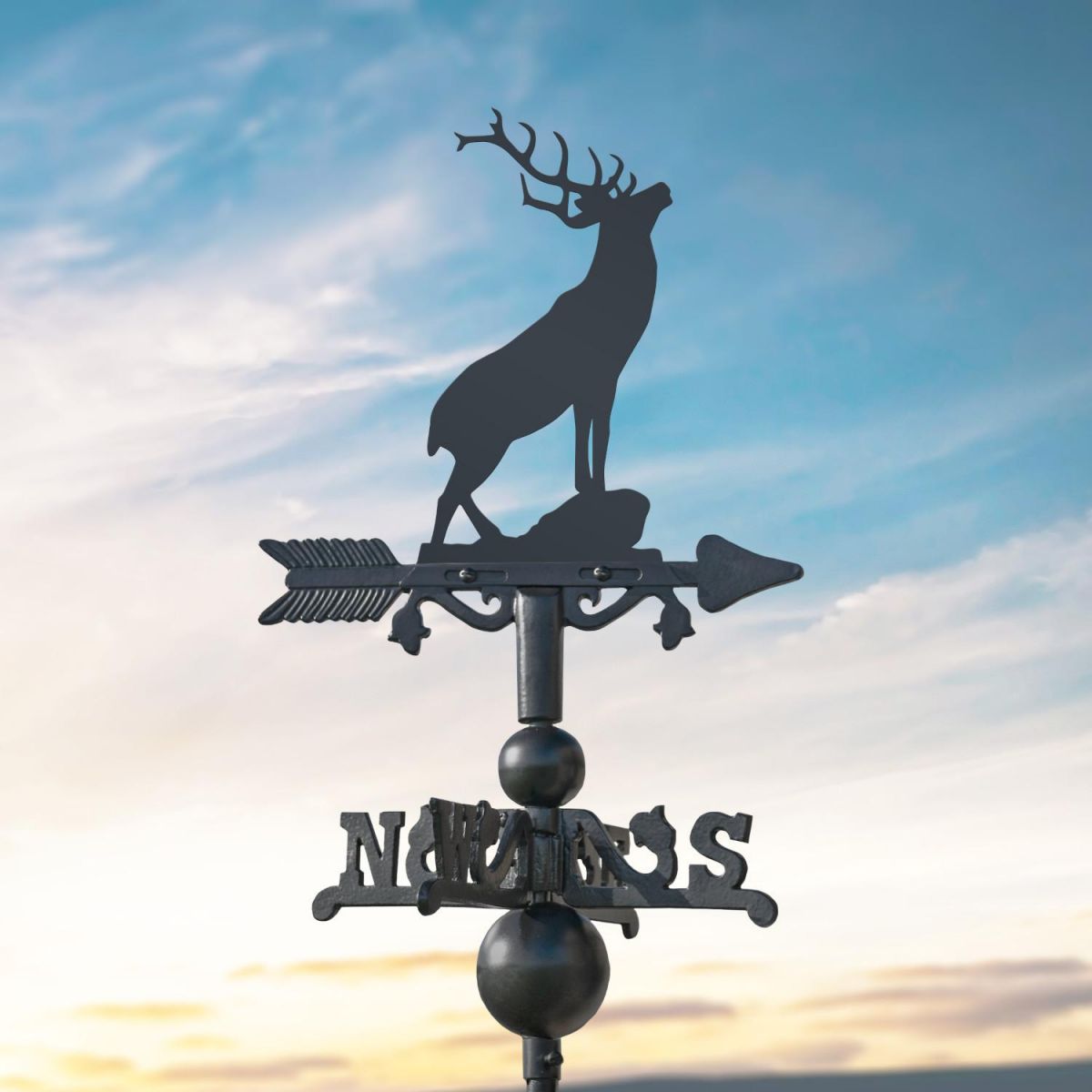 Stag on Miniature Weathervane at Dusk