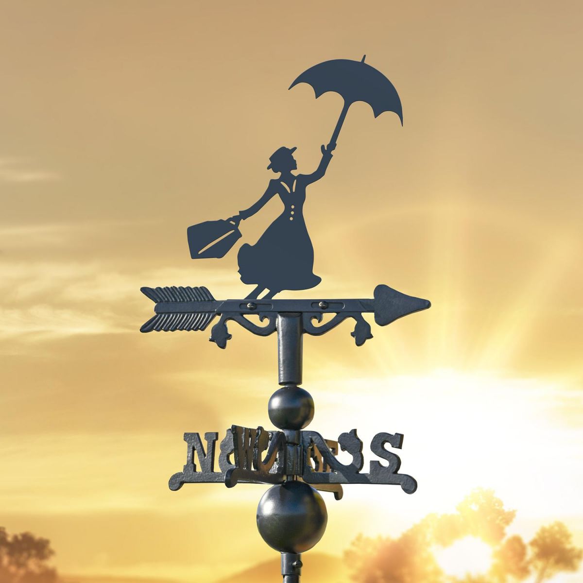 Mary Poppins Miniature Weathervane in Situ