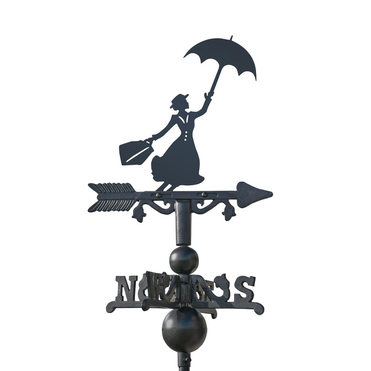 Mary Poppins Miniature Weathervane in Black