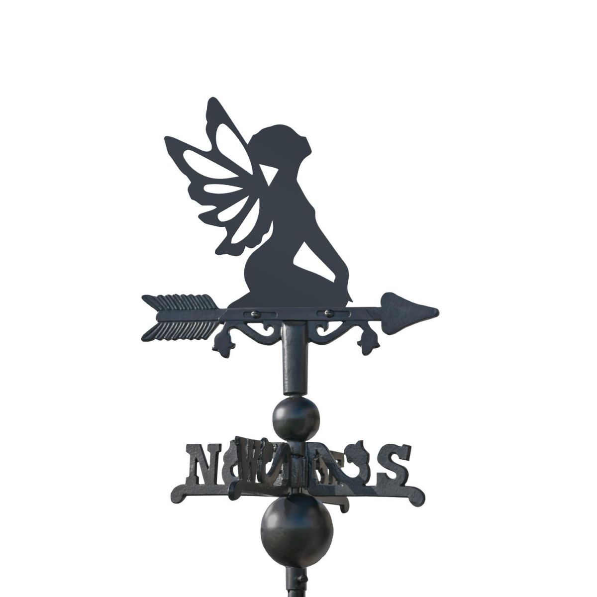 Miniature Sitting Fairy Weathervane on White Background Miniature Sitting Fairy Weathervane on White Background