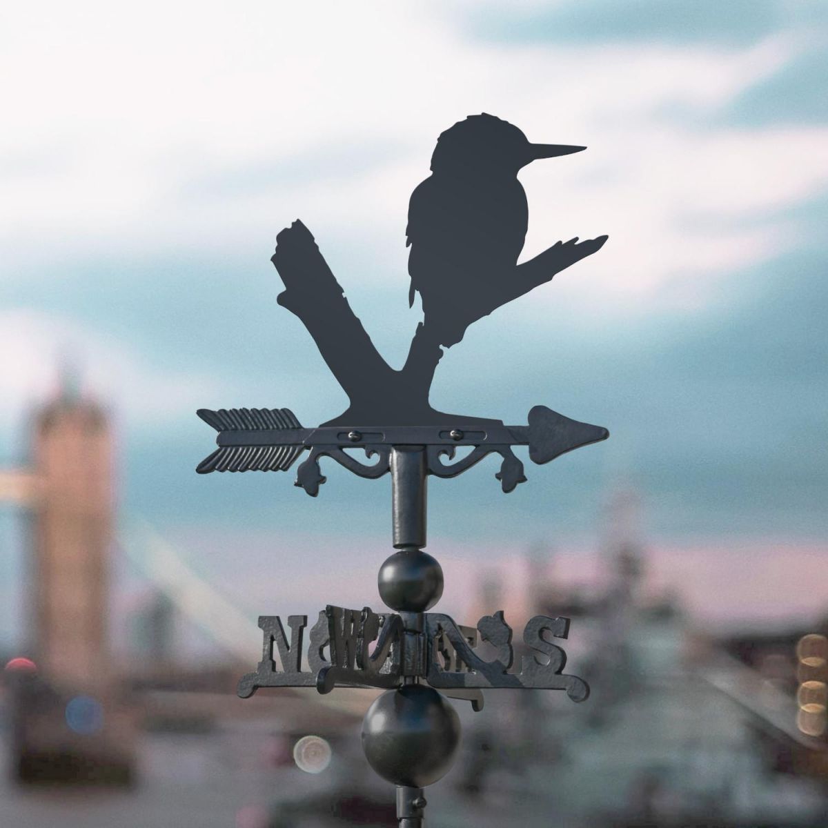 Kingfisher on Miniature Weathervane in Situ