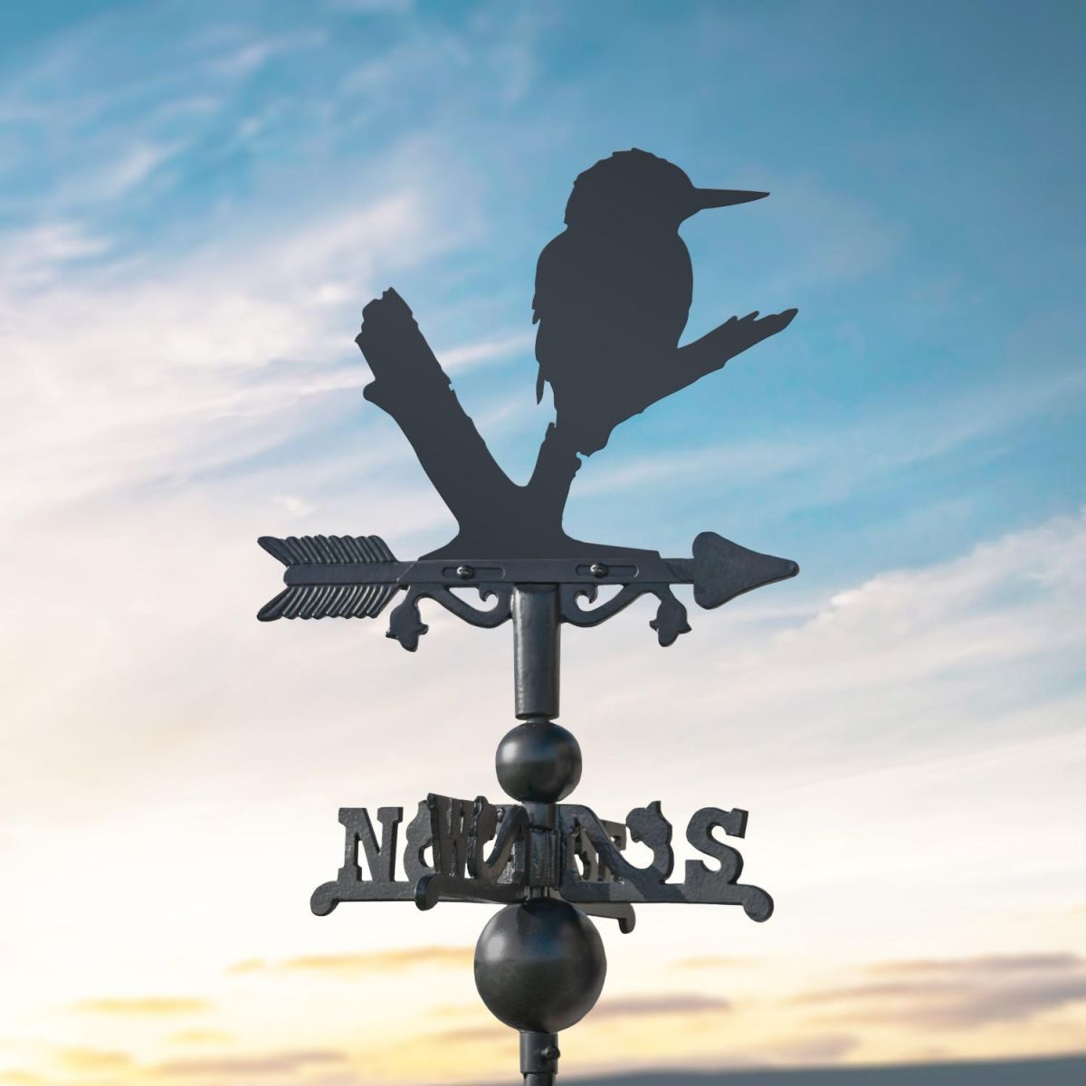 Kingfisher on Miniature Weathervane at Dusk