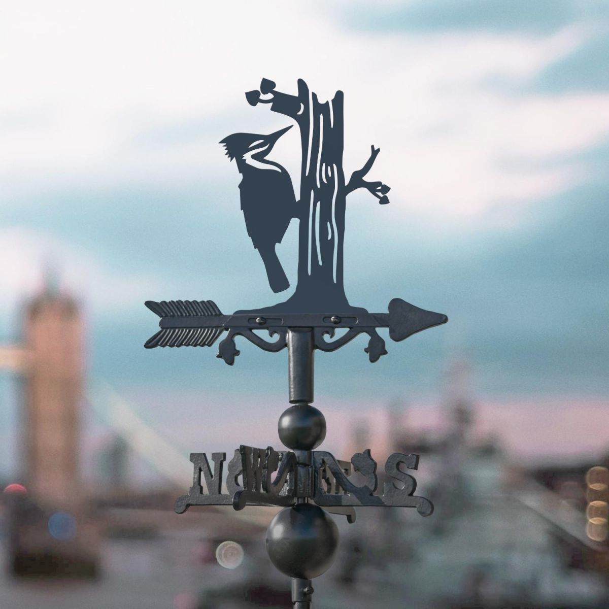 Woodpecker on Miniature Weathervane in Situ Woodpecker on Miniature Weathervane in Situ