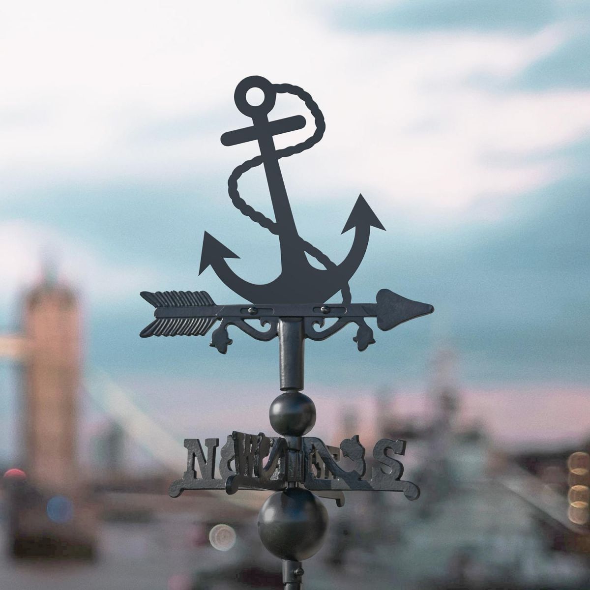 Anchor Miniature Weathervane on Top of a Shed