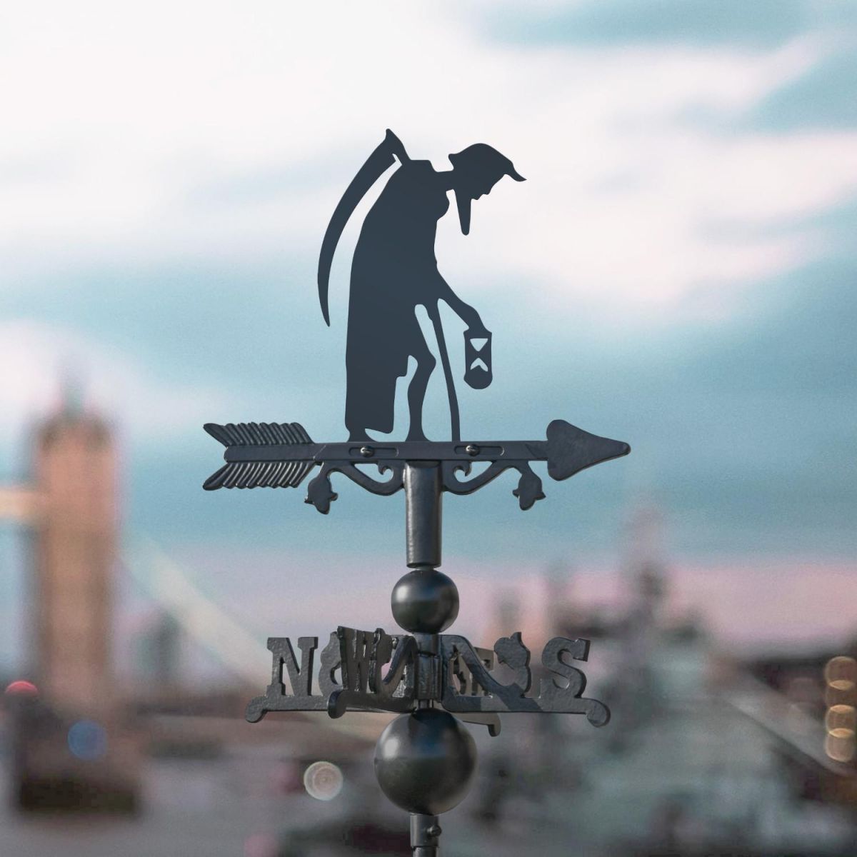 Old Father Time on Miniature Weathervane in Situ