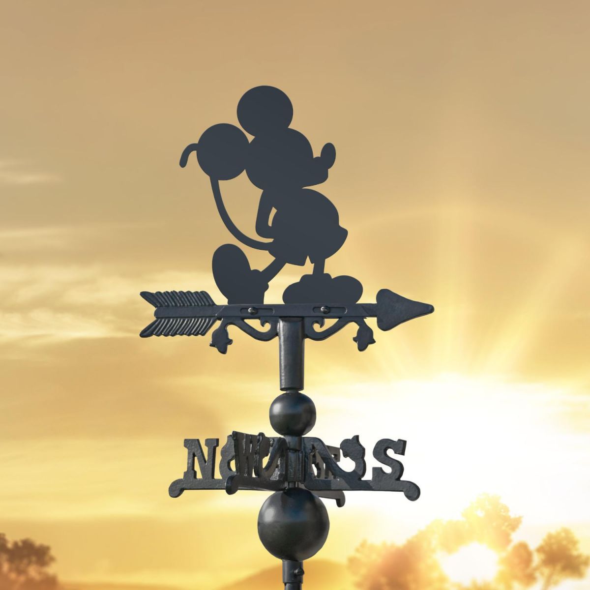 Mouse on Miniature Weathervane at Sunset