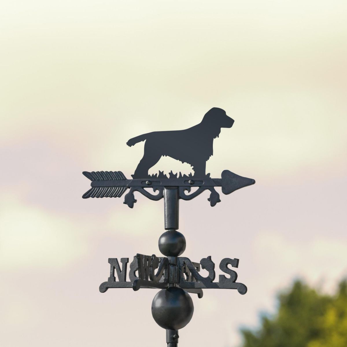Mini Weathervane with Cocker Spaniel Motif Mini Weathervane with Cocker Spaniel Motif