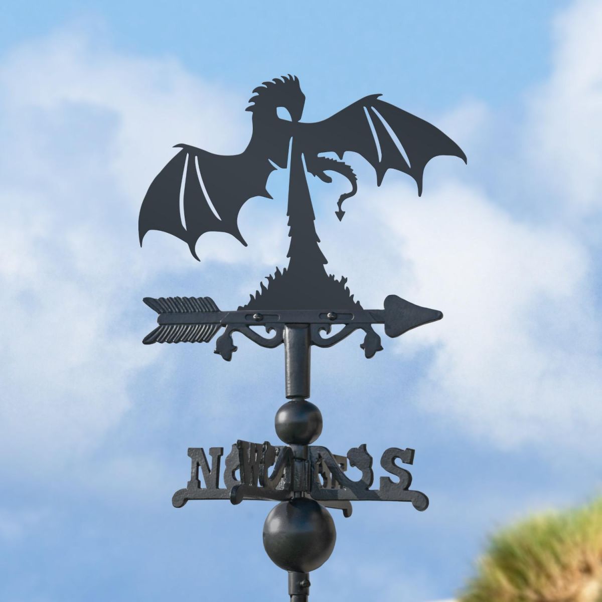 Miniature Weathervane with Dragon Fire