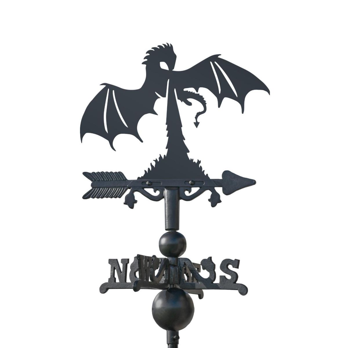 Dragon Fire on Mini Weathervane on White Background