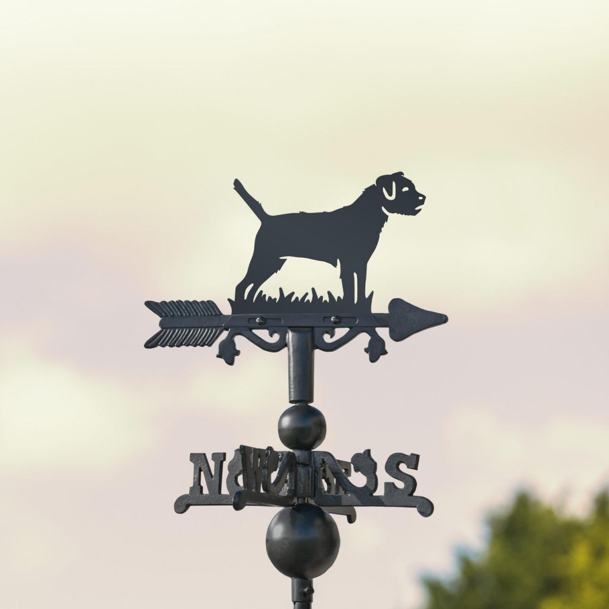 Mini Weathervane with Border Terrier Motif  Mini Weathervane with Border Terrier Motif