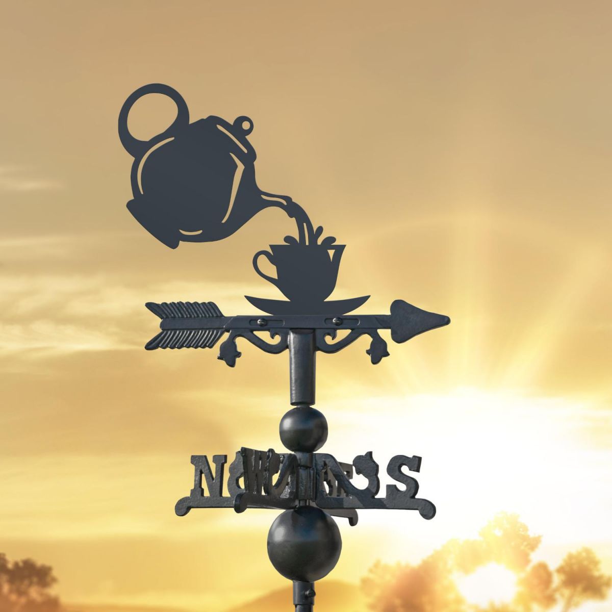 Kingfisher on Miniature Weathervane at Sunset Kingfisher on Miniature Weathervane at Sunset