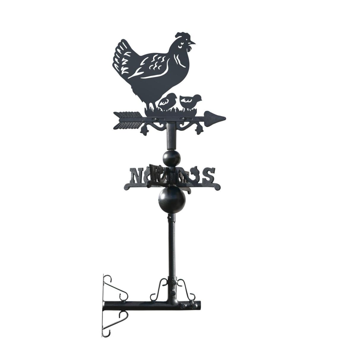 Mounted Hen & Chicks on Mini Weathervane