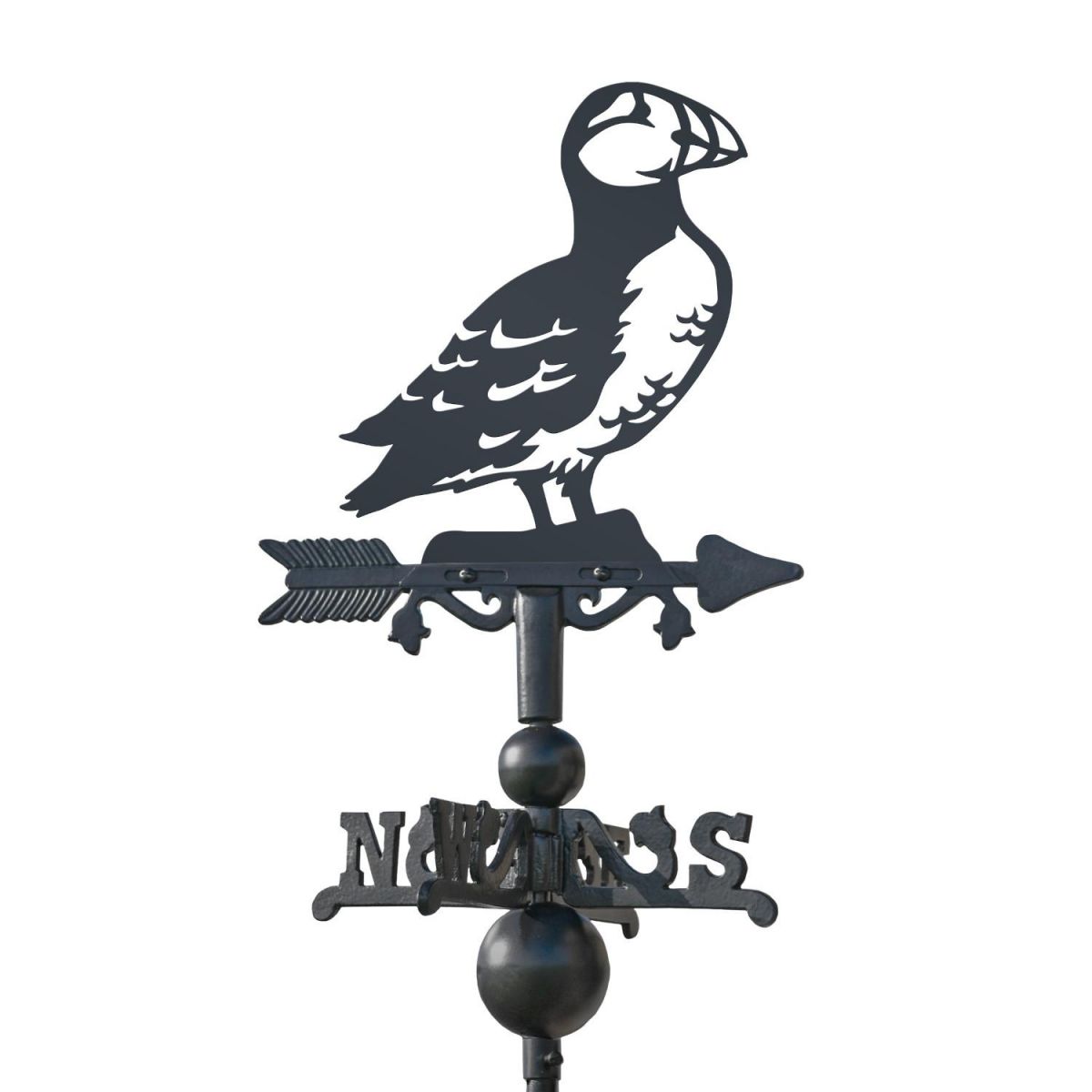 Puffin Miniature Weathervane on White Background