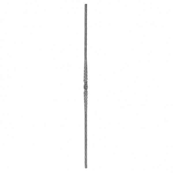 Tapered Hammered Stair Spindle with Flower Motif  Tapered Hammered Stair Spindle with Flower Motif