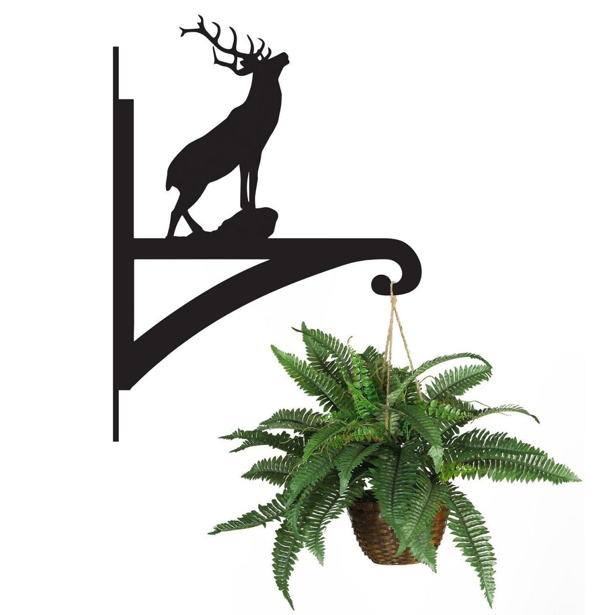 Stag Hanging Basket Bracket Holding a Plant