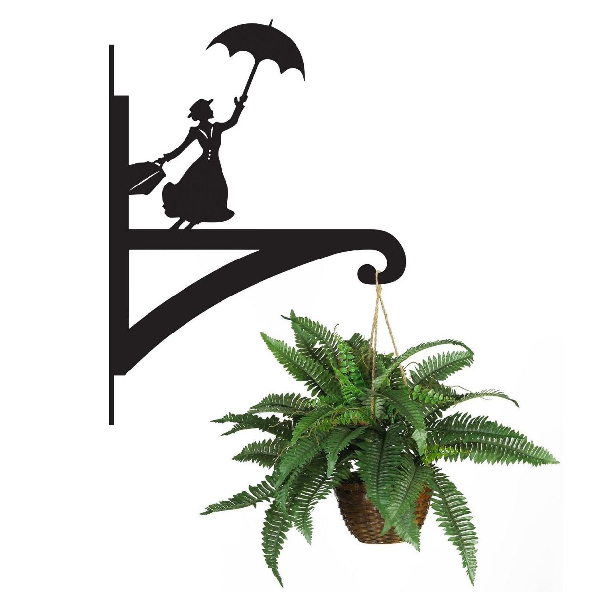Mary Poppins Hanging Basket Bracket Holding a Plant
