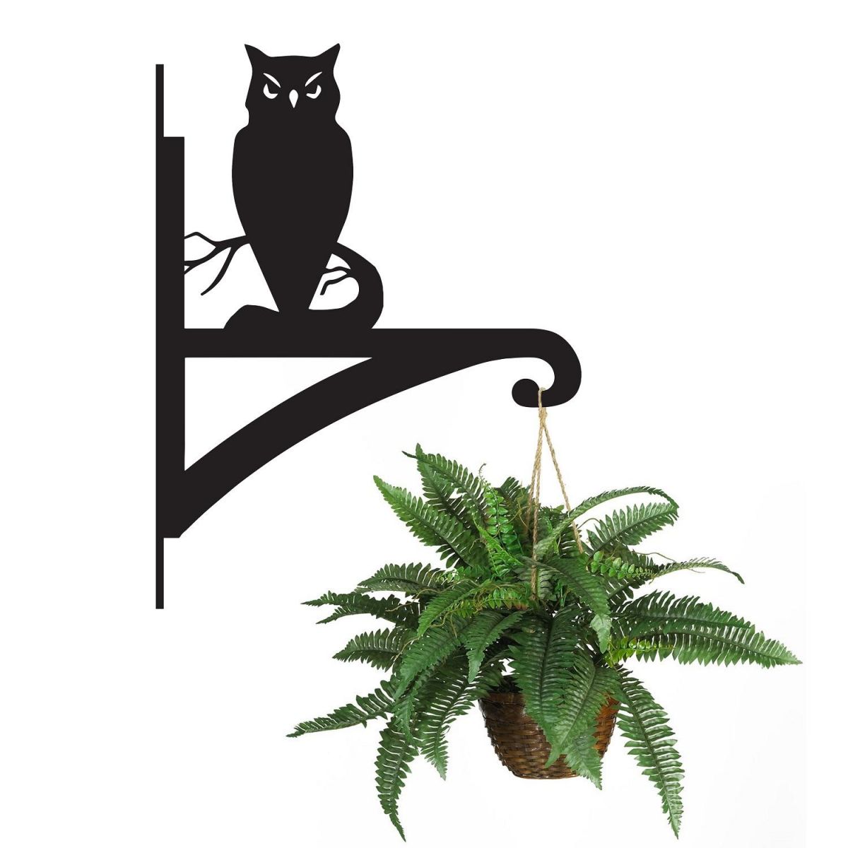 Owl Hanging Basket Bracket Holding a Plant