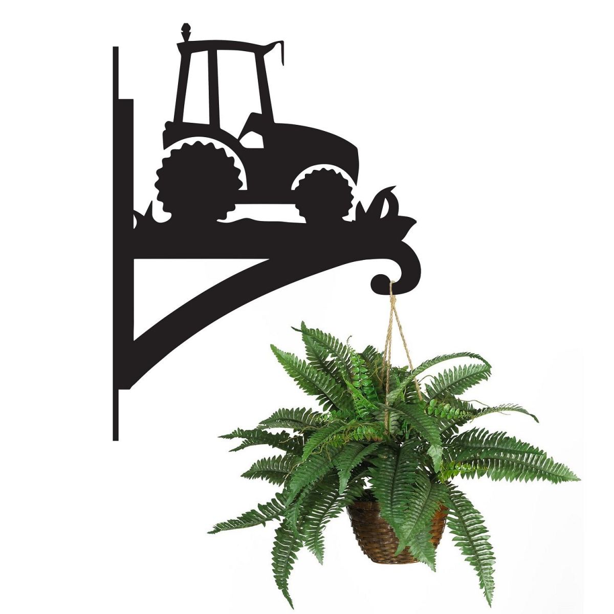 Farming Tractor Hanging Basket Bracket Holding a Plant
