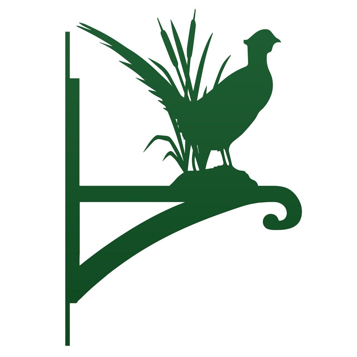 Pheasant Hanging Basket Bracket Finished in Green Pheasant Hanging Basket Bracket Finished in Green