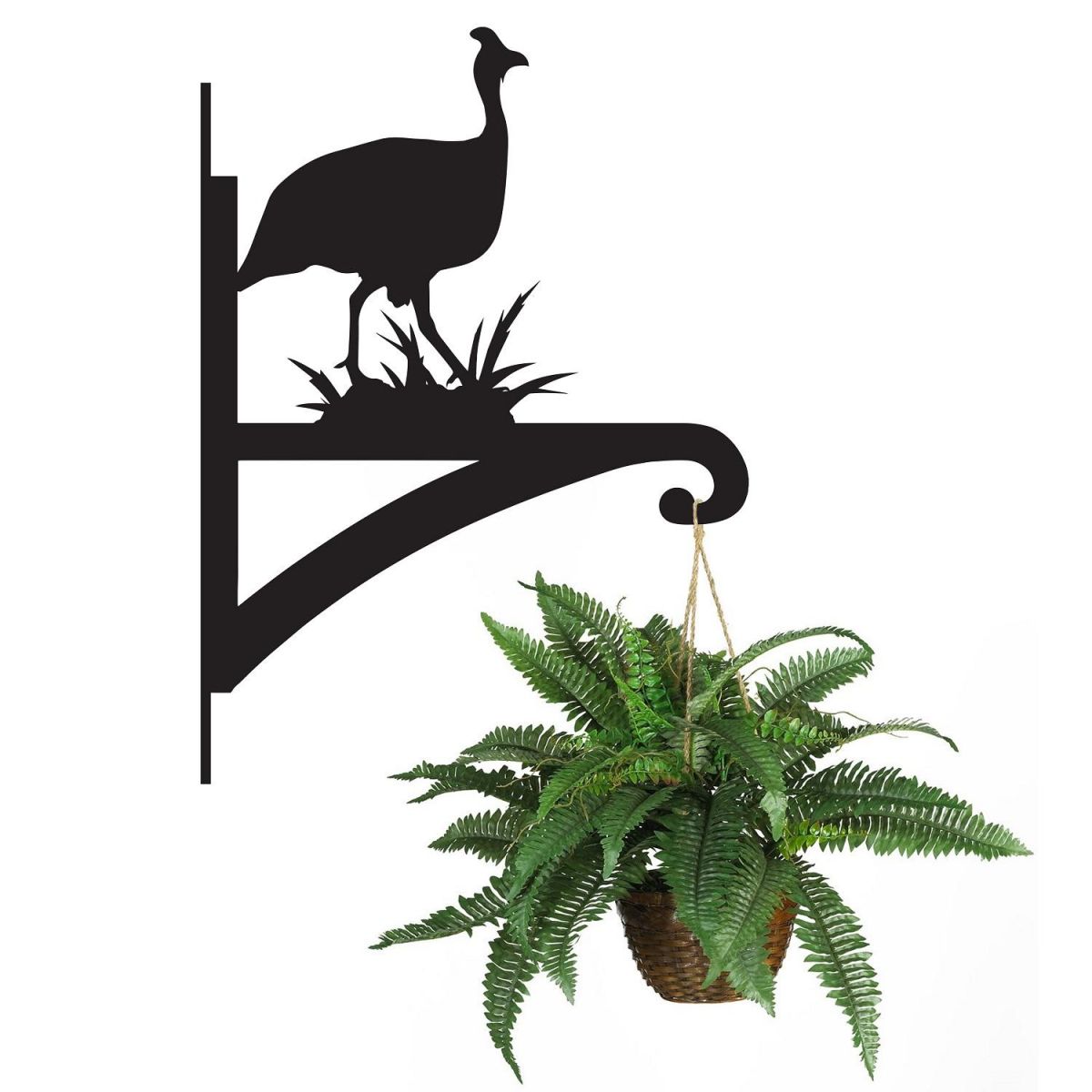 Guinea Fowl Hanging Basket Bracket Holding a Plant