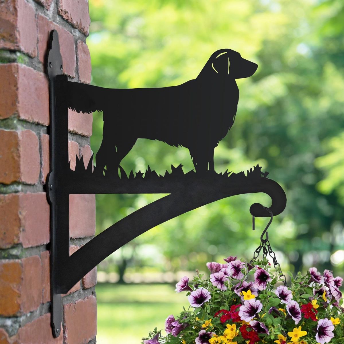 Golden Retriever Basket Bracket on Wall 