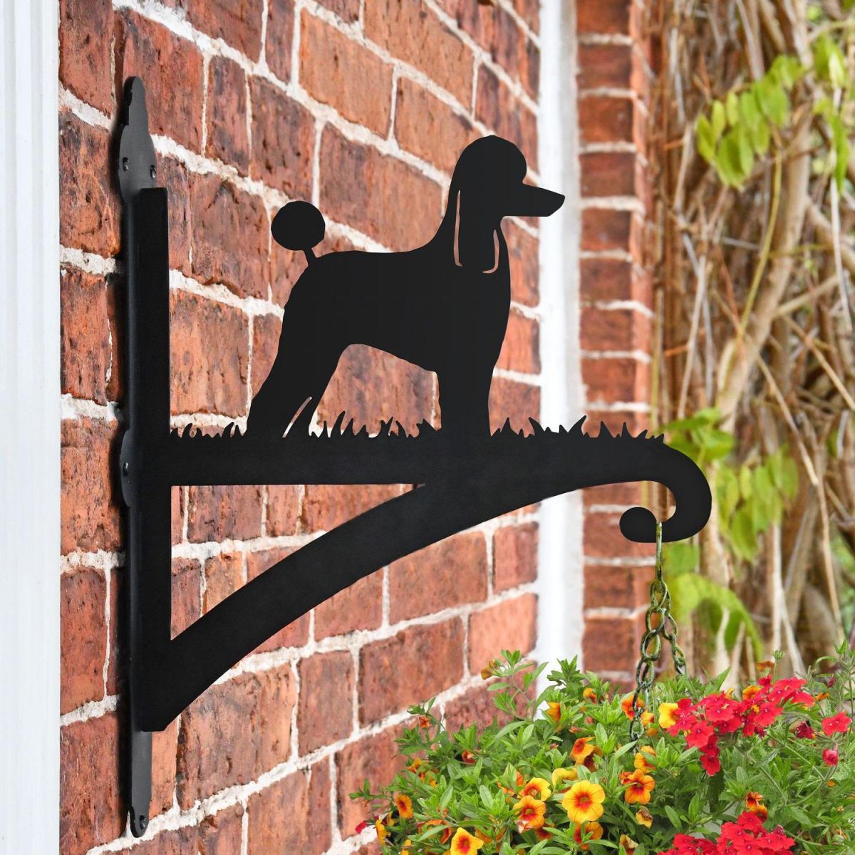 Poodle Hanging Basket Bracket on Wall