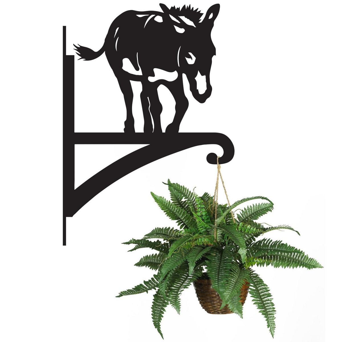Donkey Hanging Basket Bracket Holding a Plant