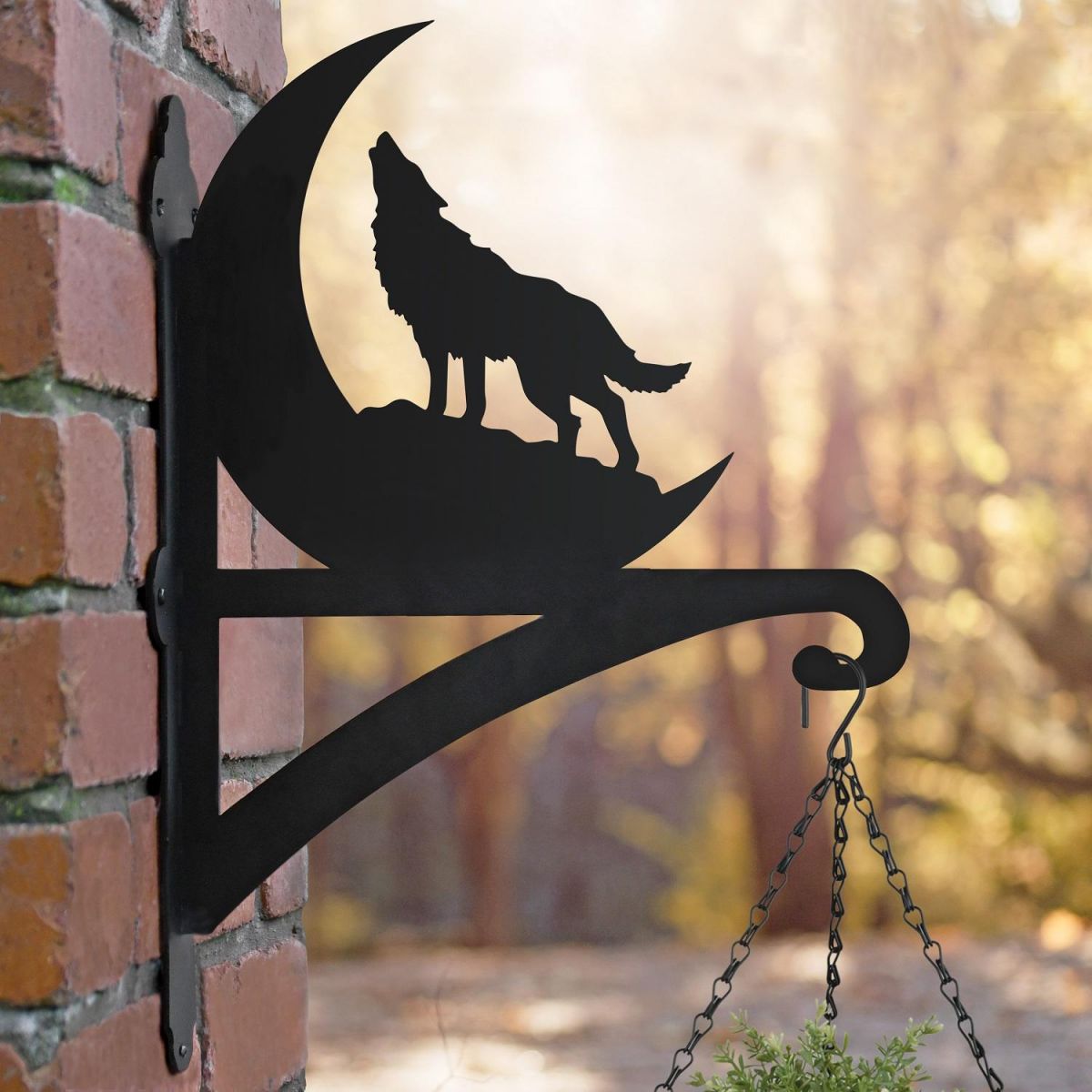 Close-up of the Wolf Design on the Bracket