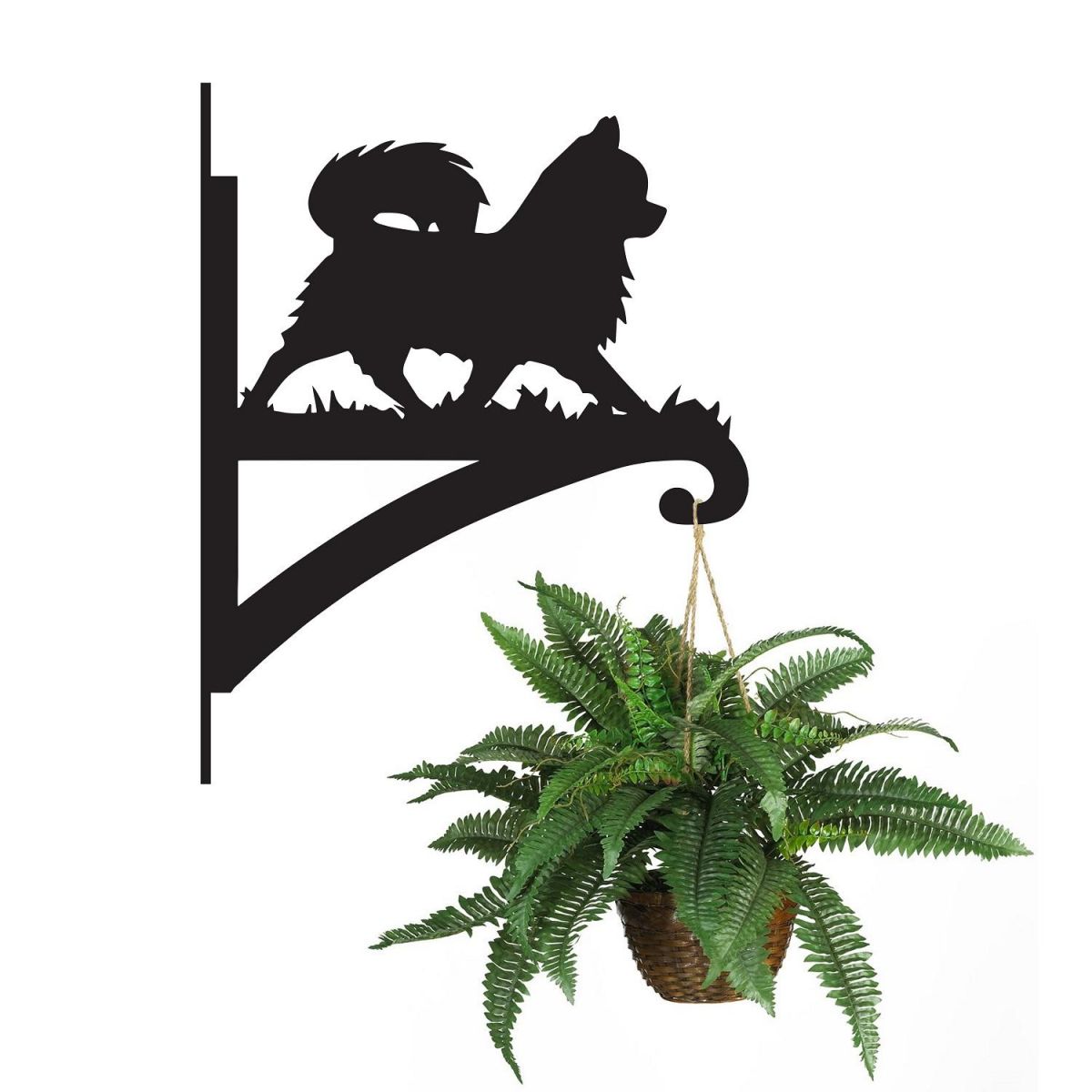 Chihuahua Hanging Basket Bracket Holding a Plant