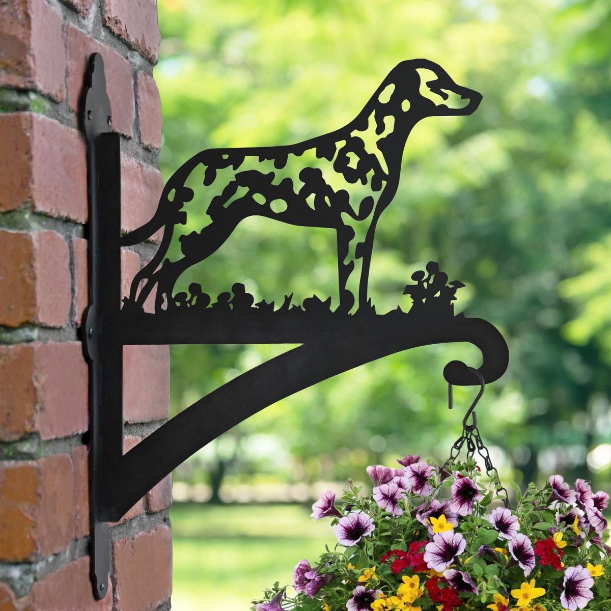 Dalmatian Dog Hanging Basket Bracket 