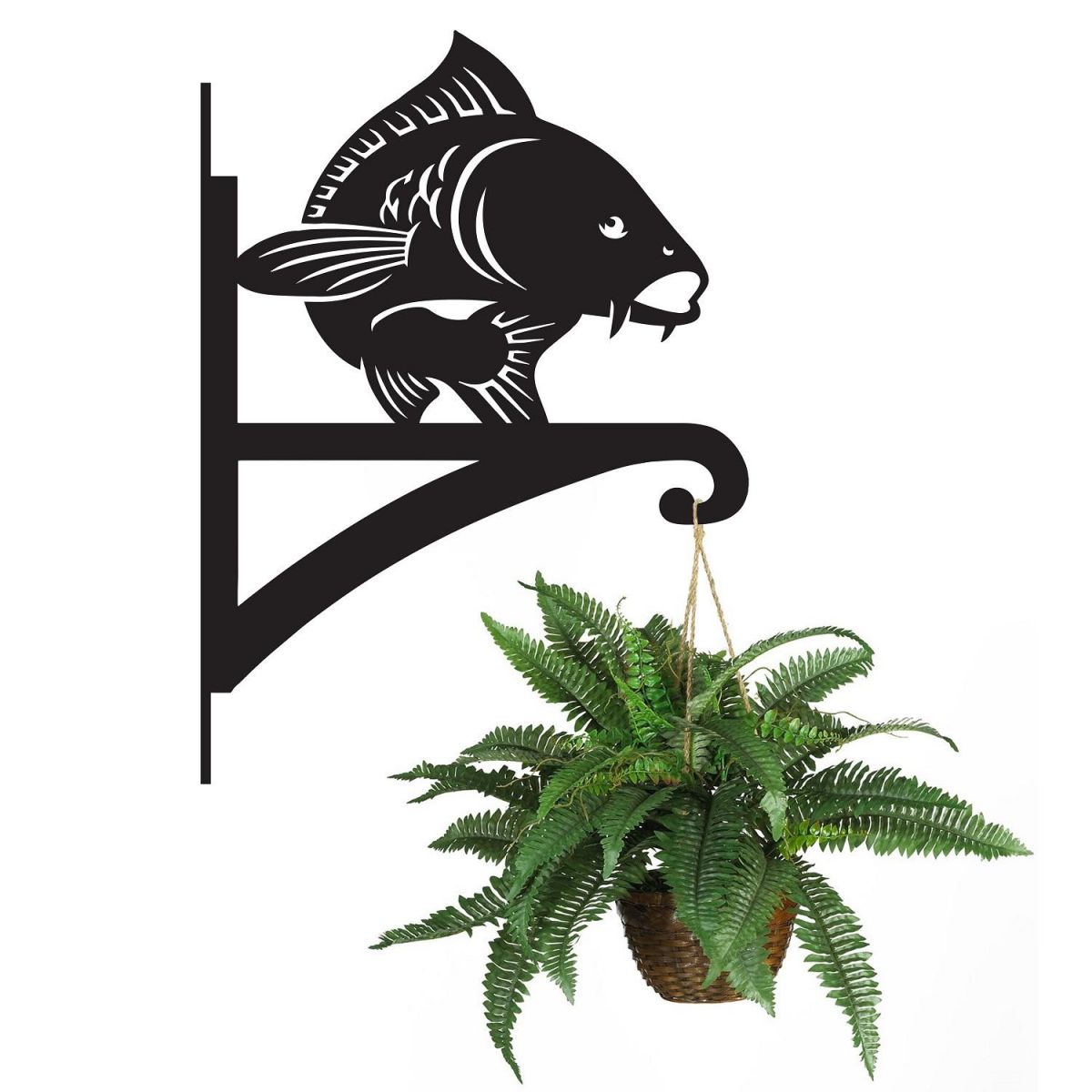 Koi Fish Hanging Basket Bracket Holding a Plant Koi Fish Hanging Basket Bracket Holding a Plant