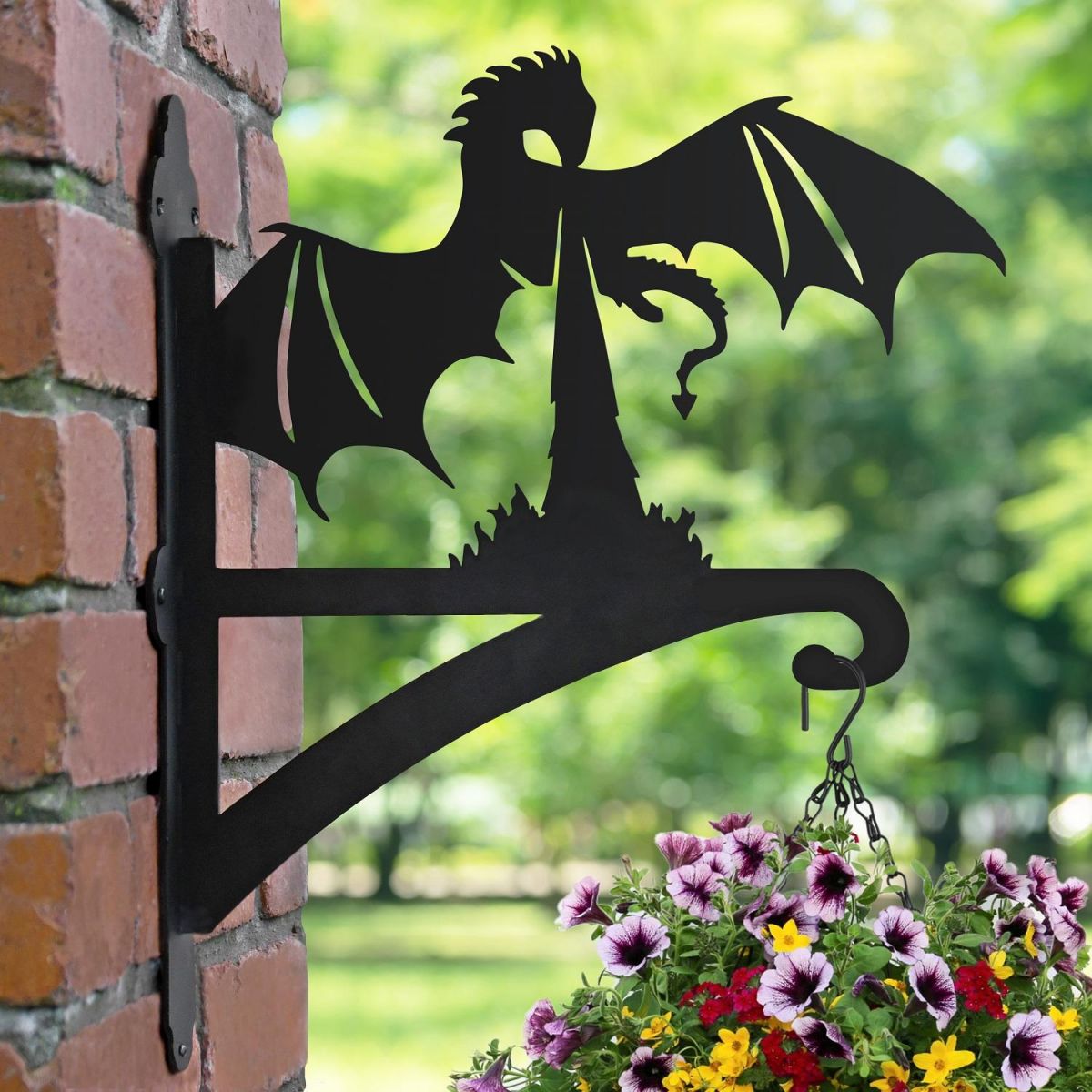 Dragon Breathing Fire Design in Garden
