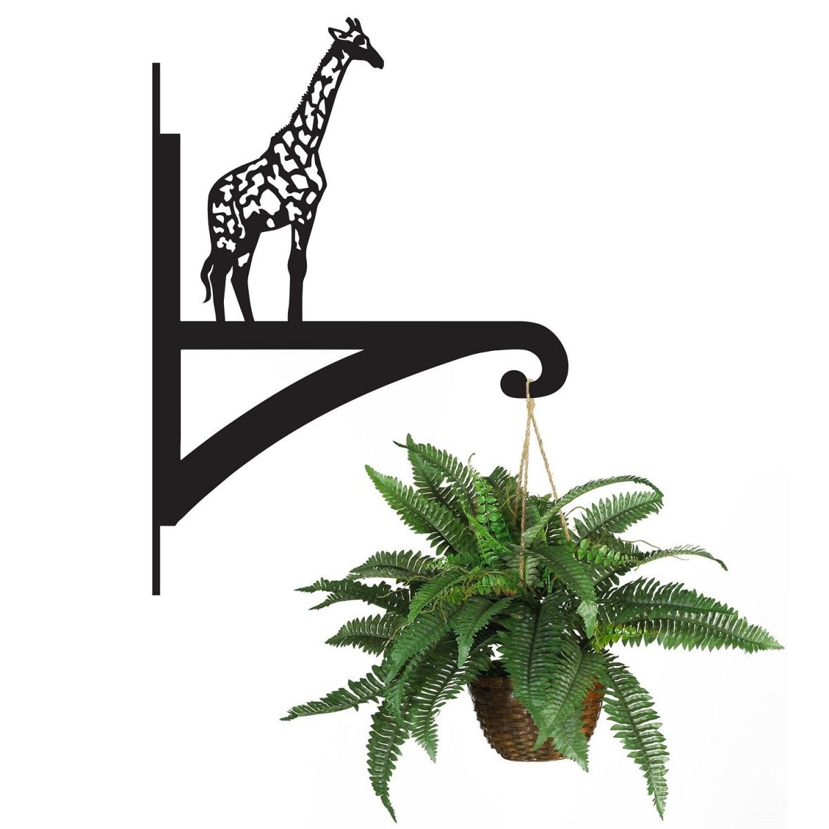 Giraffe Hanging Basket Bracket Holding a Plant