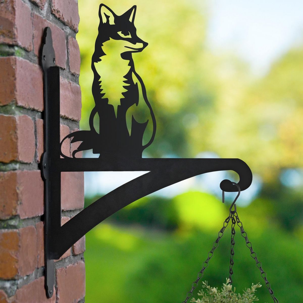 Sitting Fox Hanging Basket Bracket