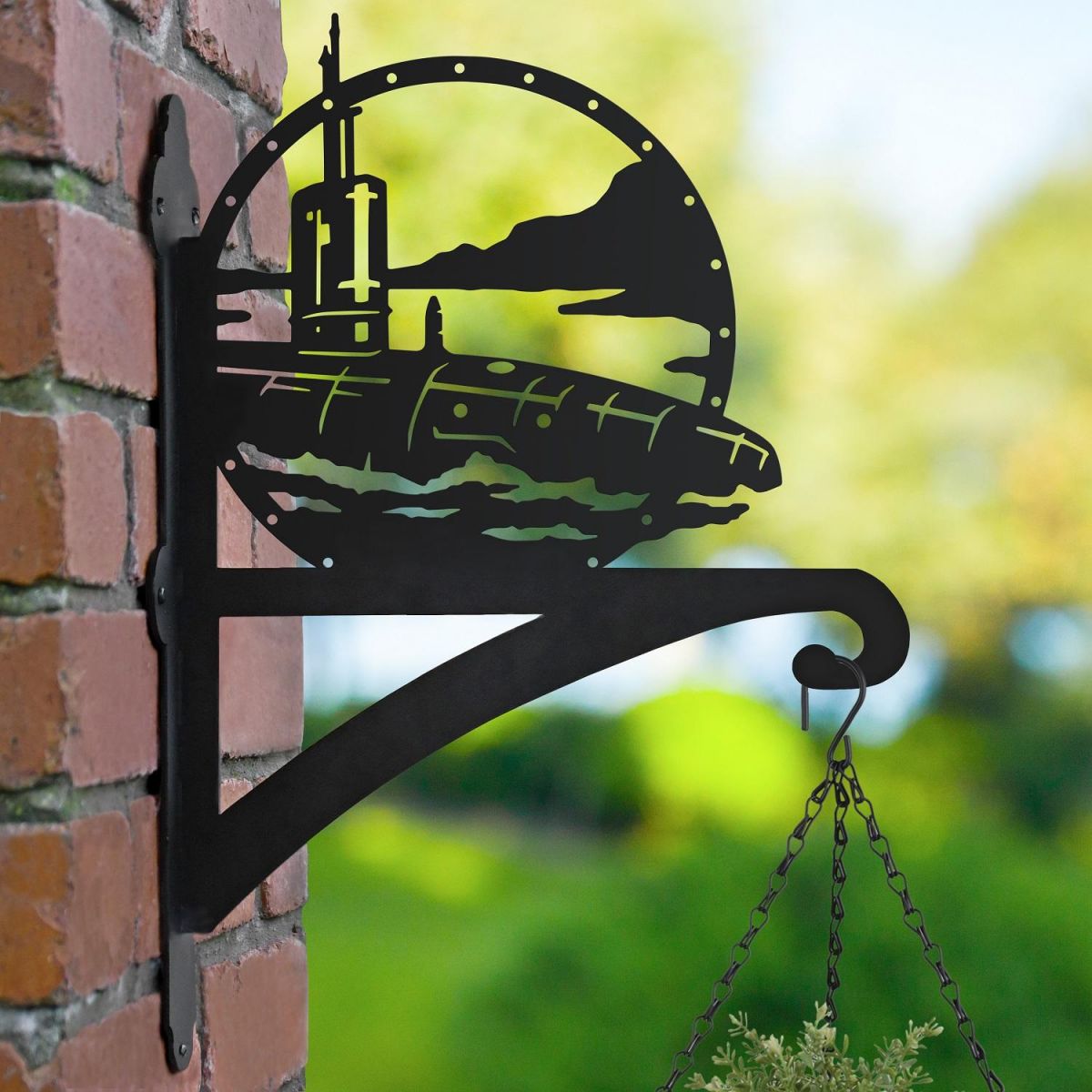 Submarine Hanging Basket Bracket in Garden