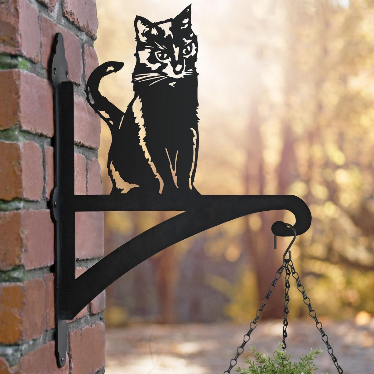 Sitting Cat Hanging Basket Bracket 