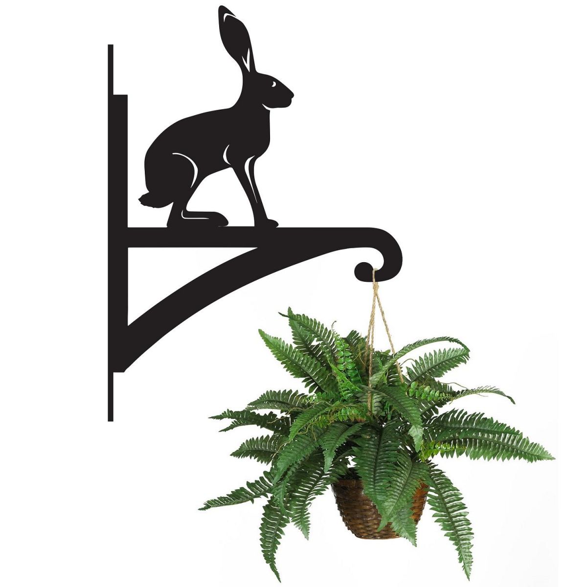 Hare Hanging Basket Bracket Holding a Plant