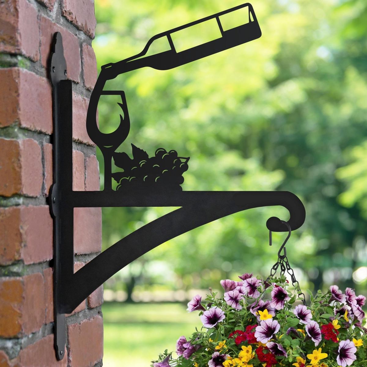 Wine & Glass Hanging Basket Bracket