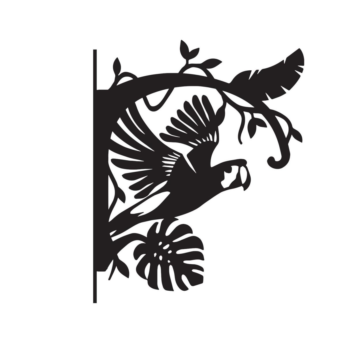 Macaw Hanging Basket Bracket on White Background