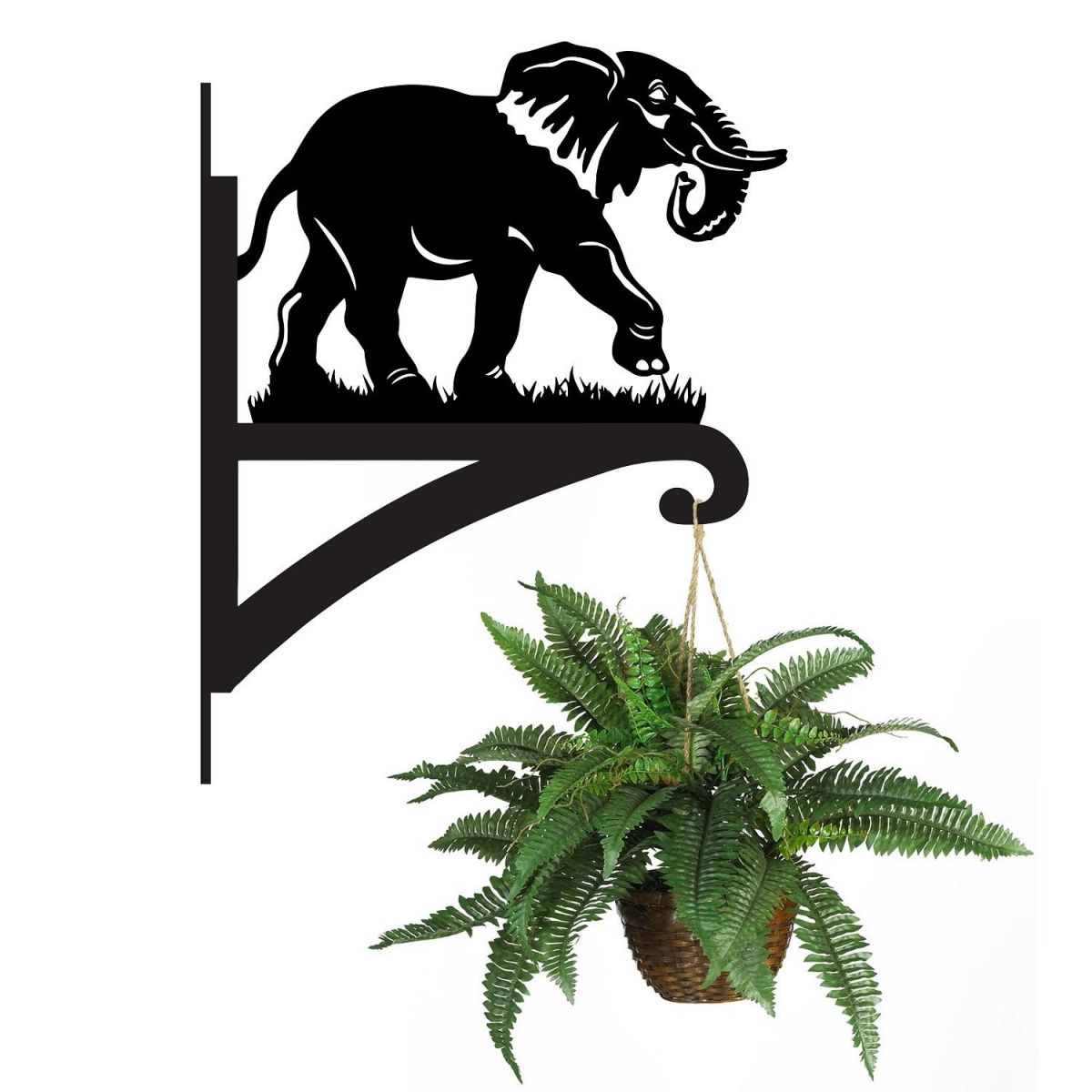 Elephant Hanging Basket Bracket Holding a Plant