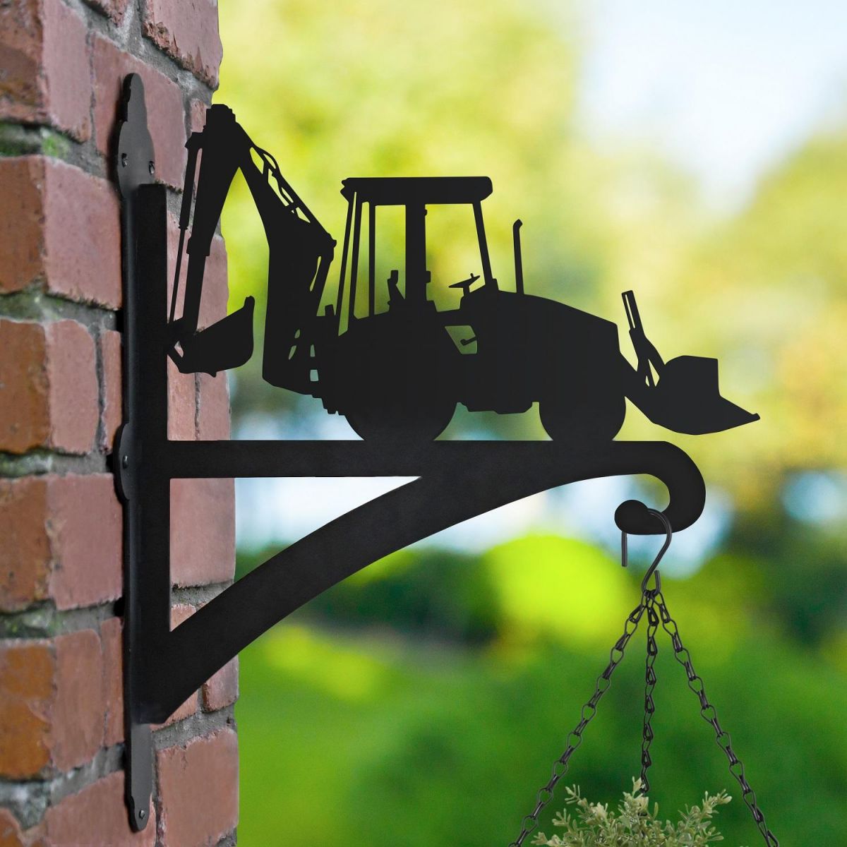 Tractor Hanging Basket Bracket in Garden Tractor Hanging Basket Bracket in Garden