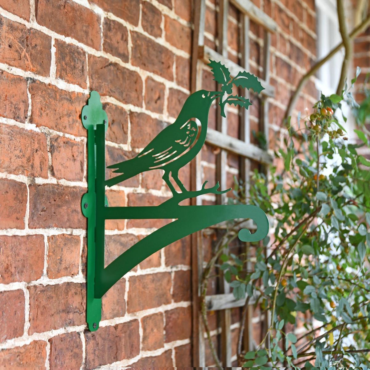Raven Hanging Basket Bracket in Use on the Front of the House