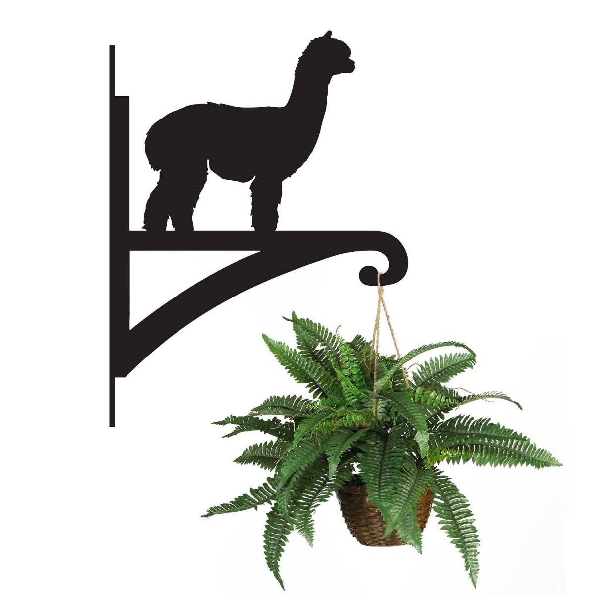 Alpaca Hanging Basket Bracket Holding a Plant Alpaca Hanging Basket Bracket Holding a Plant