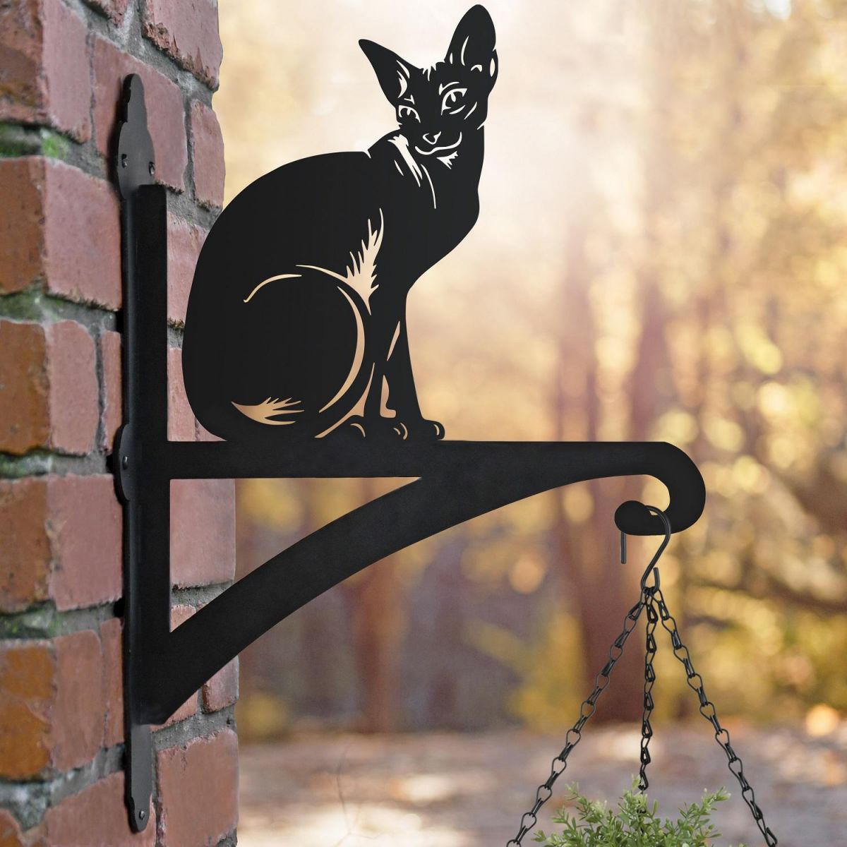 Egyptian Cat Hanging Basket Bracket