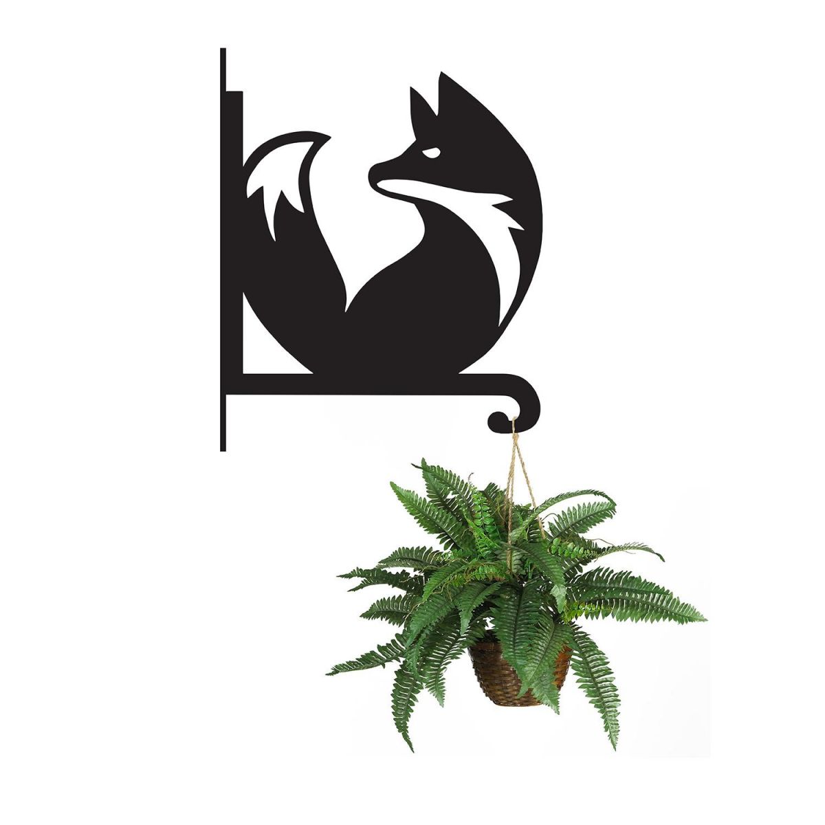 Steel Contemporary Fox Hanging Basket Bracket with Planter