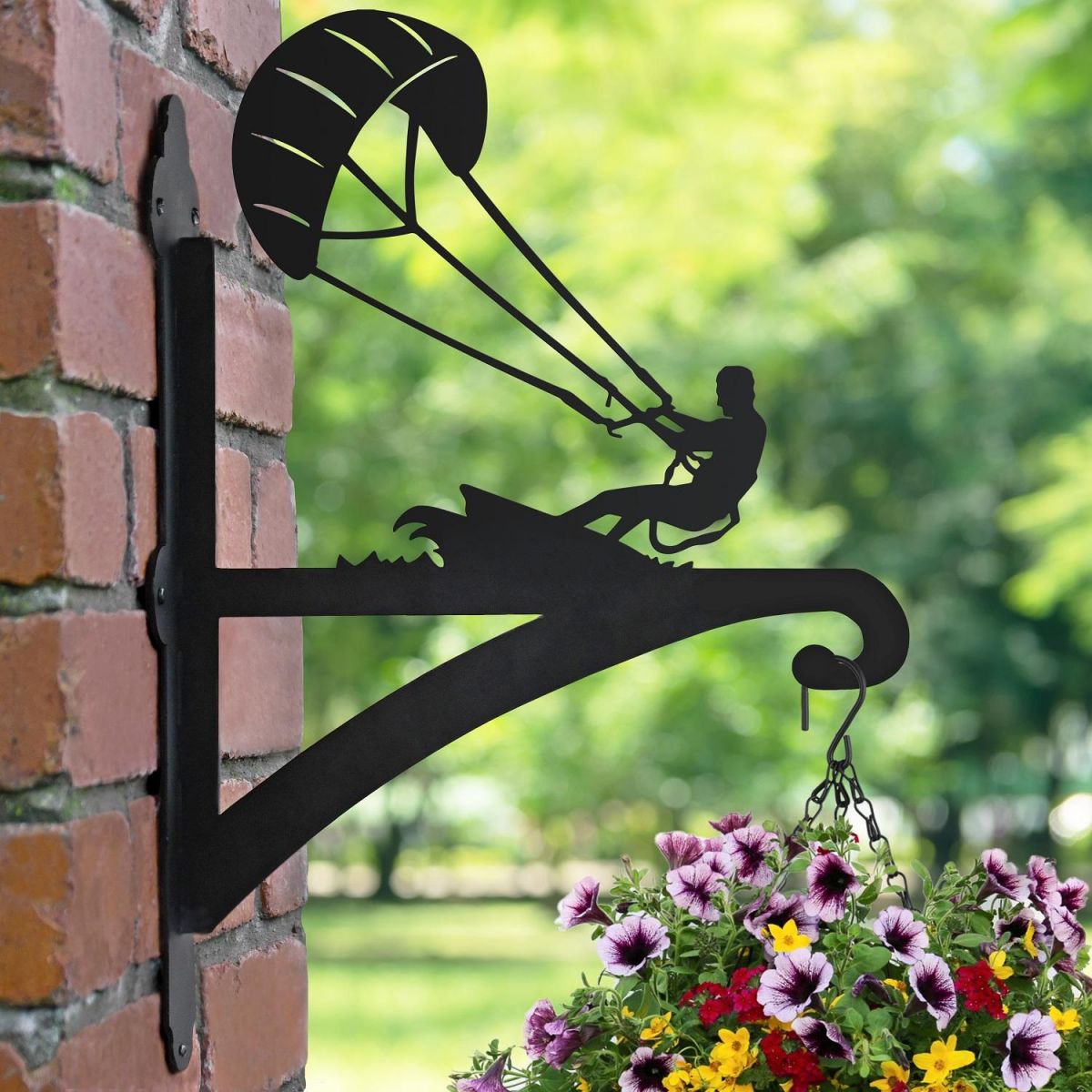Kite Surfer Hanging Basket Bracket with Basket  Kite Surfer Hanging Basket Bracket with Basket