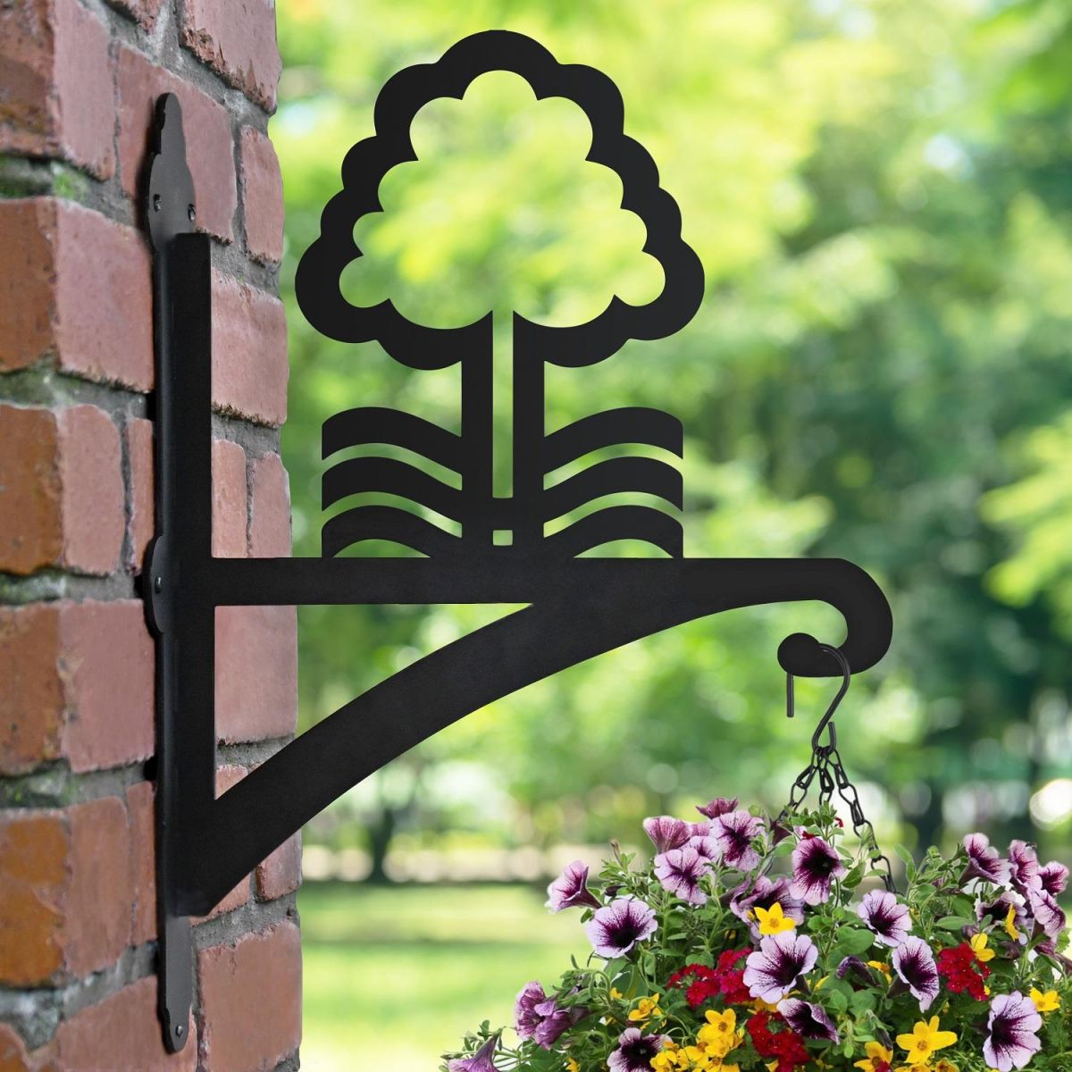 Nottingham Tree Bracket Hanging Basket Bracket in Garden Nottingham Tree Bracket Hanging Basket Bracket in Garden